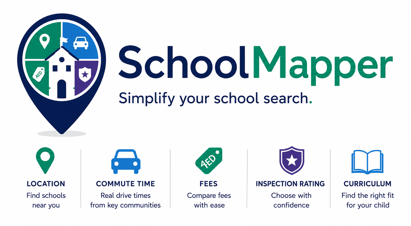 SchoolMapper — Simplify your school search. Location, Commute Time, Fees, Inspection Rating, Curriculum
